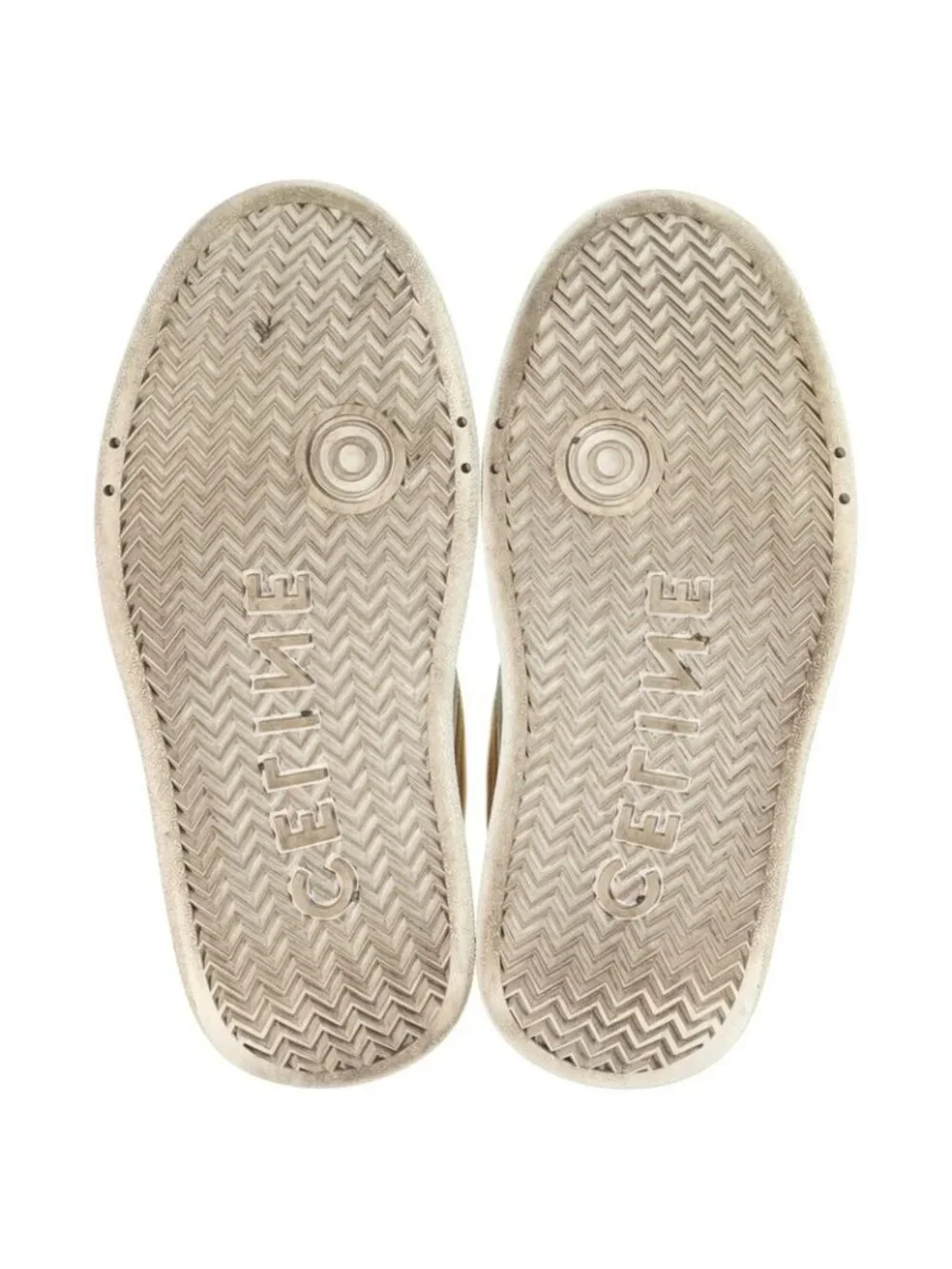 Celine Block Leather Thick Sole Sneakers White Gold - Picture 5 of 6